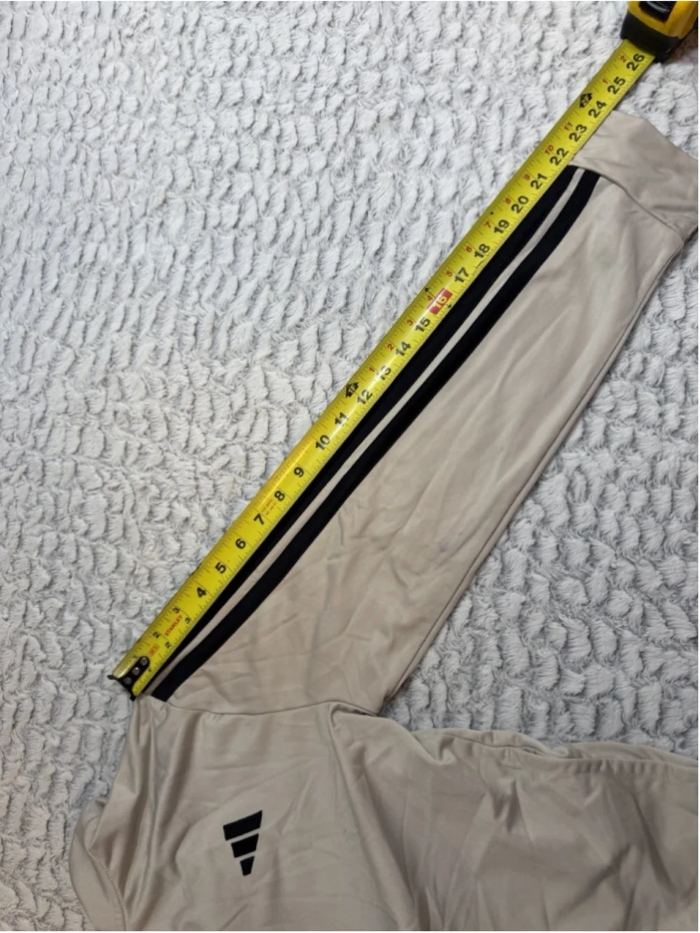 adidas Men's Beige/Black Striped Full-Zip Track Jacket Stand-Up Collar XL